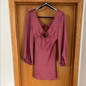 Hello Molly Elegant Mauve Long Sleeve Dress